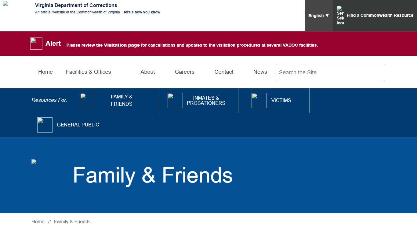Family & Friends — Virginia Department of Corrections